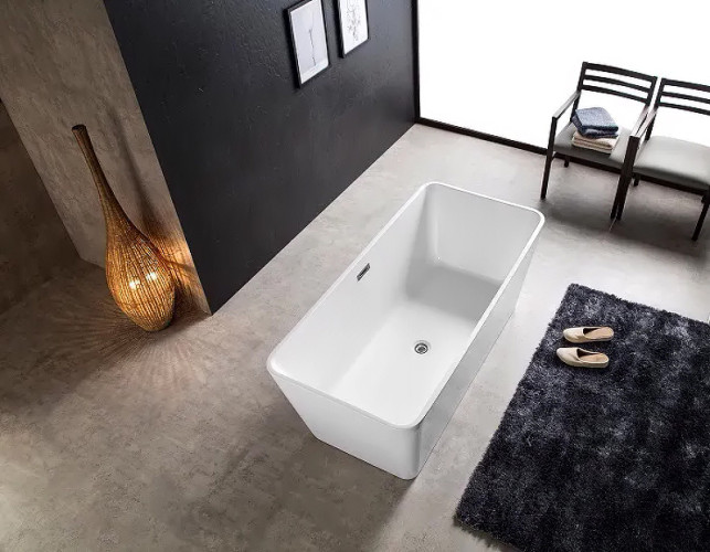 Ванна акриловая Azario LINCOLN 1690х800х580, свободностоящая, в комплекте с сифоном и металлической рамой (LIN17080)