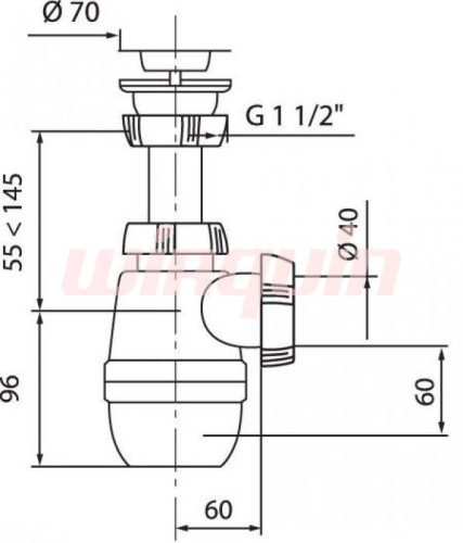 Сифон для раковины Wirquin "МИНОР" с выпуском (30718024)