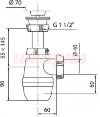 Сифон для раковины Wirquin &quot;МИНОР&quot; с выпуском (30718024)