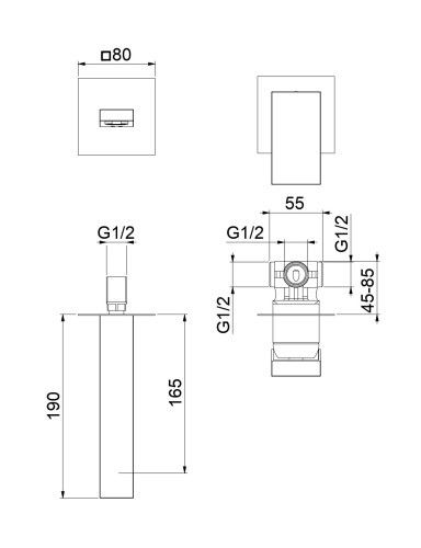 Смеситель для раковины Fiore KUBE 100NN7597, черный