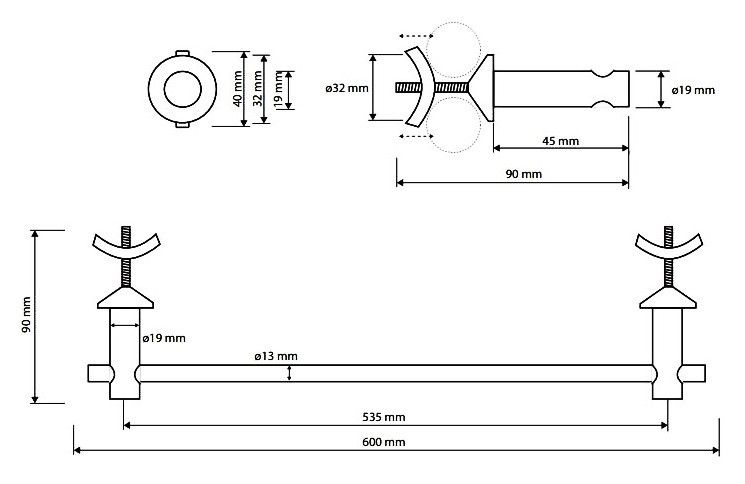 Полотенцедержатель Bemeta Rawell 134504202