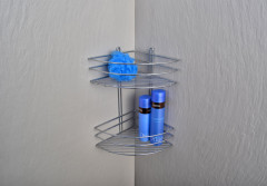 Полка угловая Fixsen двухэтажная, сталь, хром (FX-850-2)