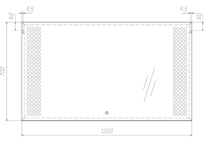 Зеркало Cosmo 120 alum с подсветкой Sansa