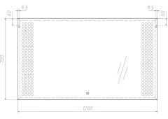 Зеркало Cosmo 120 alum с подсветкой Sansa