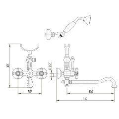 Смеситель для ванны Migliore Prestige New универсальный
