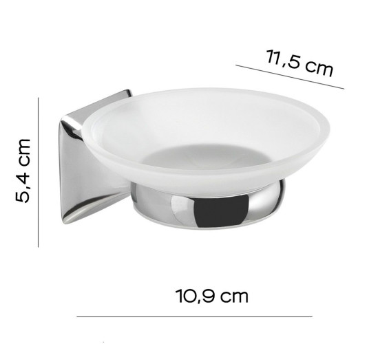 Gedy Cervino, настенная стеклянная мыльница, цвет хром