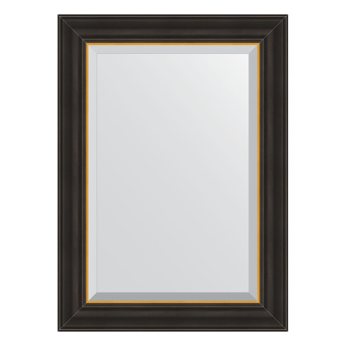 Зеркало настенное с фацетом EVOFORM в багетной раме чёрное дерево с золотом, 54х74 см, BY 3923