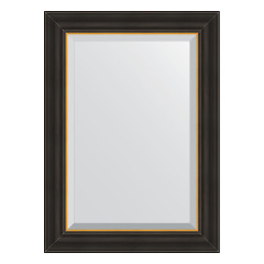 Зеркало настенное с фацетом EVOFORM в багетной раме чёрное дерево с золотом, 54х74 см, BY 3923