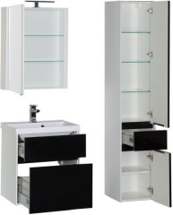 Мебель для ванной Aquanet Латина 60 черный (2 ящика)