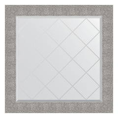 Зеркало настенное с гравировкой EVOFORM в багетной раме чеканка серебряная, 86х86 см, BY 4324