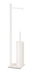 Gedy Trilly, стойка: бумагодержатель/металлический ерш, цвет белый матовый
