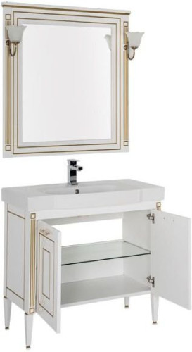 Мебель для ванной Aquanet Паола 90 белый/золото (керамика)