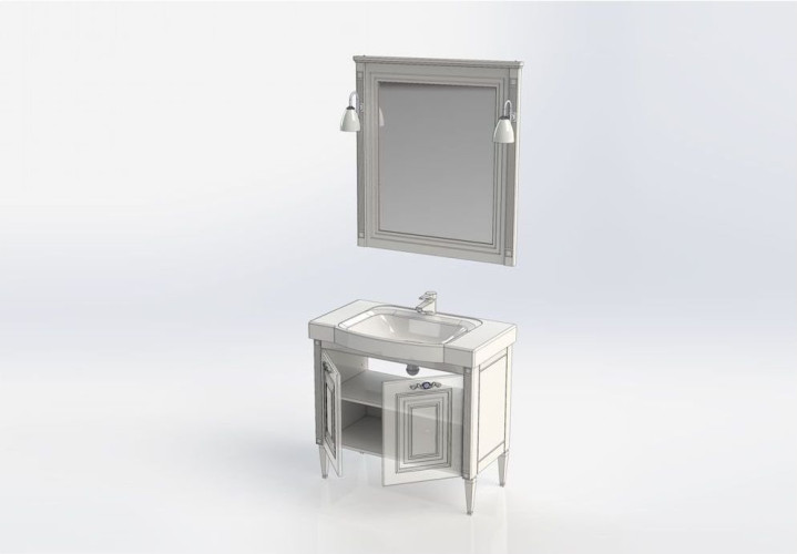 Мебель для ванной Aquanet Паола 90 белый/золото (керамика)