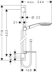 Душевой набор Hansgrohe Raindance Select E 150 3jet / Unica'S Puro 0,65 м (27856400)