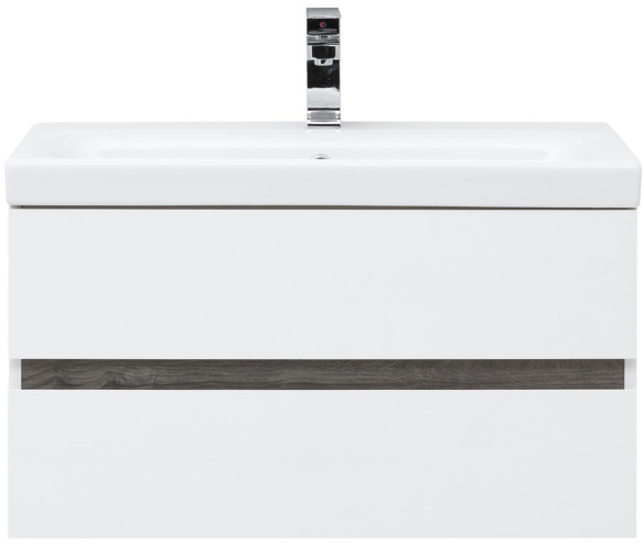 Тумба с раковиной Aquanet Беркли 80 белый/дуб рошелье
