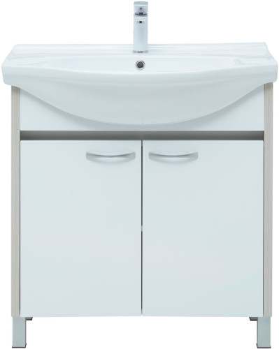 Тумба с раковиной Aquanet Донна 80 белый дуб/белый (2 дверцы)