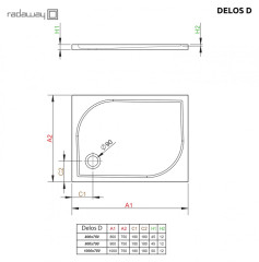 Акриловый поддон для душа Radaway Delos D 80x75x4,5
