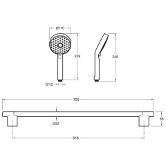 Душевой гарнитур Jacob Delafon Awaken хром (E99898RU-CP)