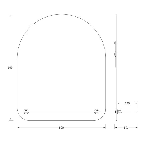 Зеркало настенное с полочкой Optima EVOFORM 50х60 см, BY 0509