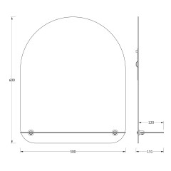 Зеркало настенное с полочкой Optima EVOFORM 50х60 см, BY 0509