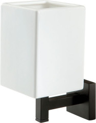 Stil Haus Urania, настенный керамический стакан, цвет чёрный матовый - белая керамика