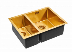 Мойка нерж. сталь Paulmark AISI304 ANNEX, PM545944-BGR, брашированное золото, правая, PVD, 590х440мм, Paulmark