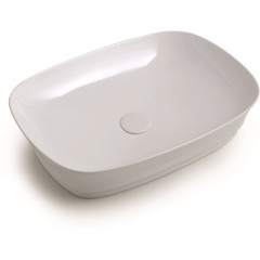 White Ceramic Idea, накладная прямоугольная раковина 60x43x13h см, цвет серый матовый