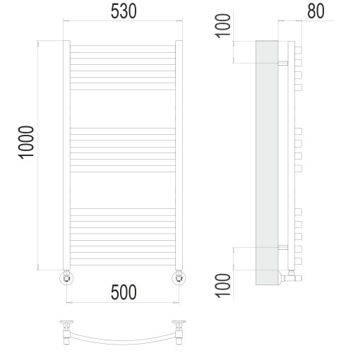 Полотенцесушитель TERMINUS Люкс Палермо П13 500х1000 NEW