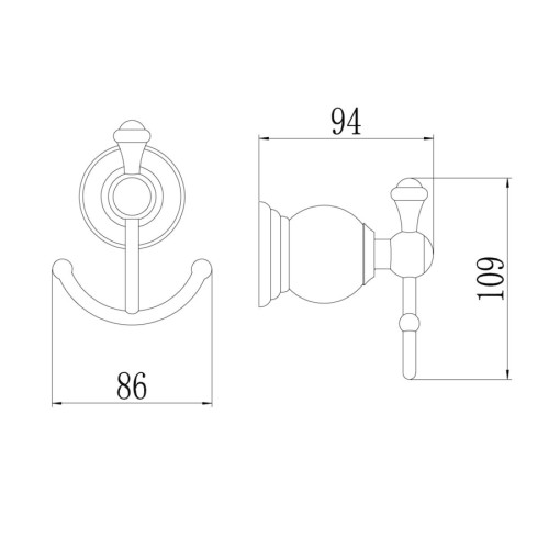 Крючок двойной S-05754B Savol золото