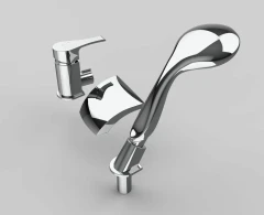 Cмеситель для акриловых ванн на 3 отверстии с душевым комплектом GPD Atros MAK67