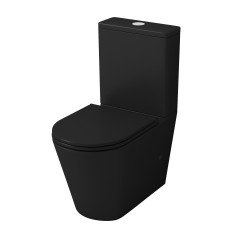 Унитаз Grossman GR-4449BMS (670*380*850) ЧЕРНЫЙ МАТОВЫЙ напольный БЕЗОБОДКОВЫЙ с тонкой крышкой