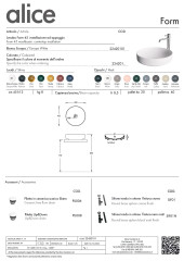 Alice Form, накладная круглая раковина Ø45х12h см, цвет белый глянцевый