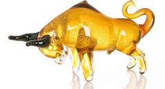 Casablanca стеклянная скульптура &quot;Бык&quot; цвет янтарный