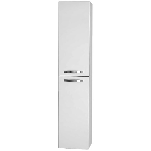 Пенал ALMI, 35 см, подвесной/напольный, универсальный, 2 дверцы, 4 стеклянные полки, белый глянец