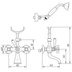 Смеситель для ванны Migliore Princeton ML.PRN-802