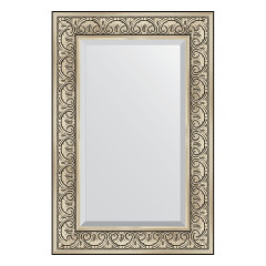 Зеркало настенное с фацетом EVOFORM в багетной раме барокко серебро, 60х90 см, BY 3424