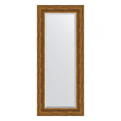 Зеркало настенное с фацетом EVOFORM в багетной раме травленая бронза, 59х139 см, BY 3524