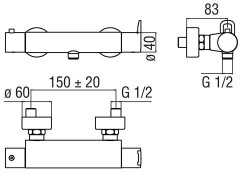 Термостат для душа Nobili New Road RD00430CR