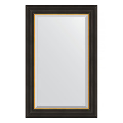 Зеркало настенное с фацетом EVOFORM в багетной раме чёрное дерево с золотом, 54х84 см, BY 3924