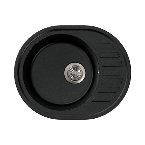 Кухонная мойка Formastone FostoGran FG 61-50, овальная с крылом, антрацит