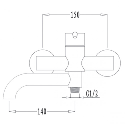 Смеситель для ванны с душем KAISER Merkur (26055)