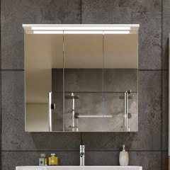 Зеркальный шкаф Бриклаер Кристалл 75 4627125415999 с подсветкой Белый