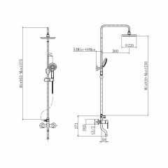 Душевая система Plstart PL2401-7, чёрный