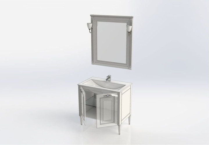 Мебель для ванной Aquanet Паола 90 белый/золото (литьевой мрамор)