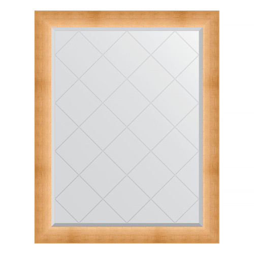 Зеркало настенное с гравировкой EVOFORM в багетной раме травленое золото, 96х121 см, BY 4525