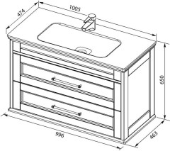 Тумба с раковиной Aquanet Бостон 100 белый