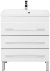 Тумба с раковиной Aquanet Верона NEW 75 белый (напольная 3 ящика)