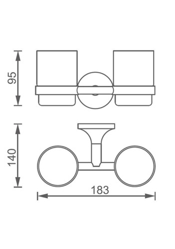 Стакан двойной подвесной Corposo 081701 Cr