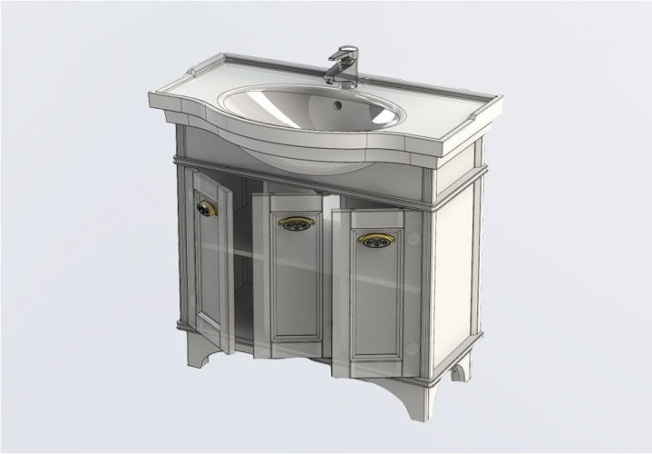 Тумба с раковиной Aquanet Николь 90 орех