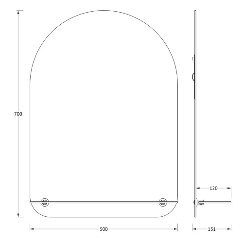 Зеркало настенное с полочкой Optima EVOFORM 50х70 см, BY 0510